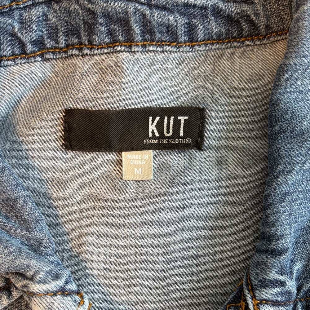 Kut from the Kloth Distressed Lightweight Llysa Jean Jacket - Picture 2 of 6